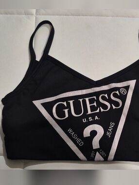 GUESS Black Logo Bralette